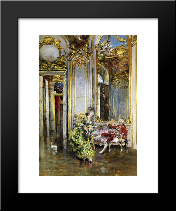 A Friend Of The Marquis 20x24 Black Modern Wood Framed Art Print Poster by Boldini, Giovanni