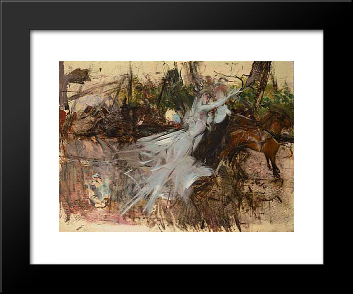 A Midsummer Night'S Dream 20x24 Black Modern Wood Framed Art Print Poster by Boldini, Giovanni