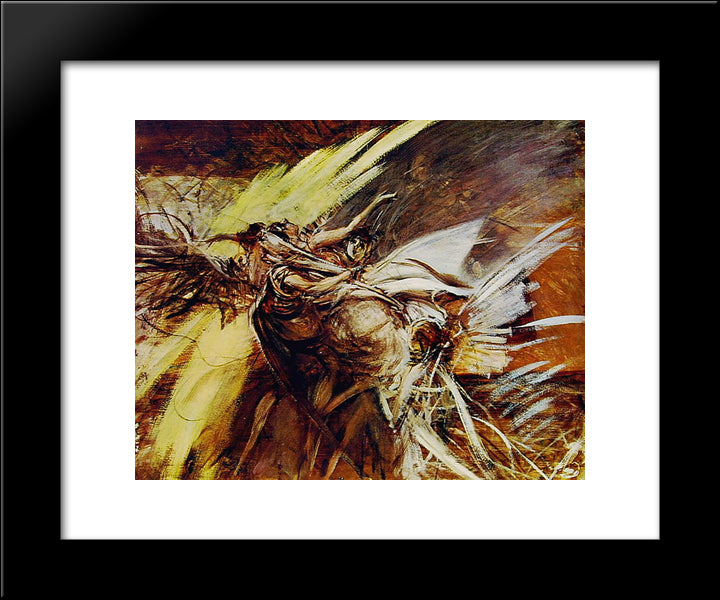 Angels 20x24 Black Modern Wood Framed Art Print Poster by Boldini, Giovanni