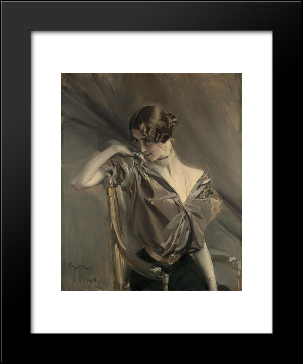 Cleo De Merode 20x24 Black Modern Wood Framed Art Print Poster by Boldini, Giovanni