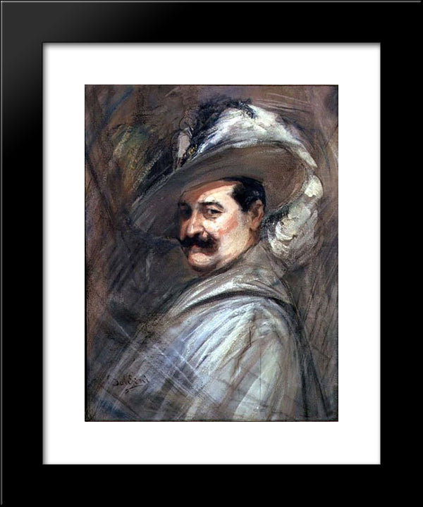 Costantino In The Role Of Ernani 20x24 Black Modern Wood Framed Art Print Poster by Boldini, Giovanni