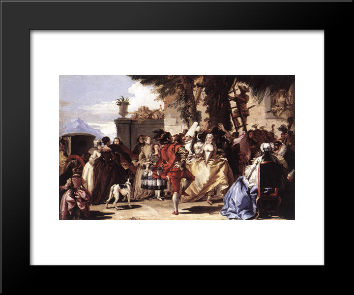 Ball In The Country 20x24 Black Modern Wood Framed Art Print Poster by Tiepolo, Giovanni Domenico