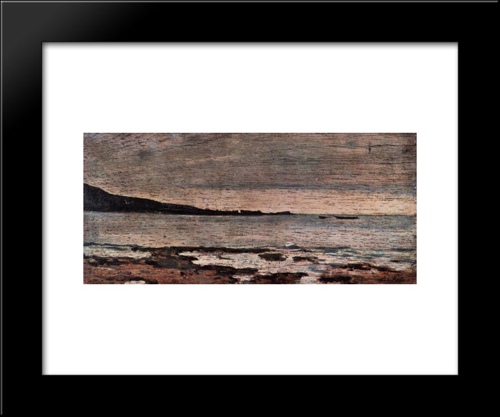 Bleifarbenes Meer 20x24 Black Modern Wood Framed Art Print Poster by Fattori, Giovanni