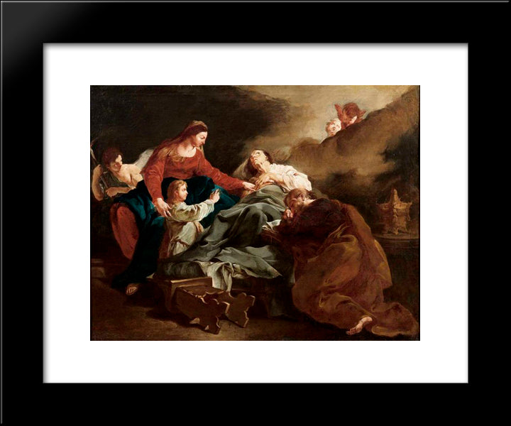 Saint Anne Raptures 20x24 Black Modern Wood Framed Art Print Poster by Lama, Giulia