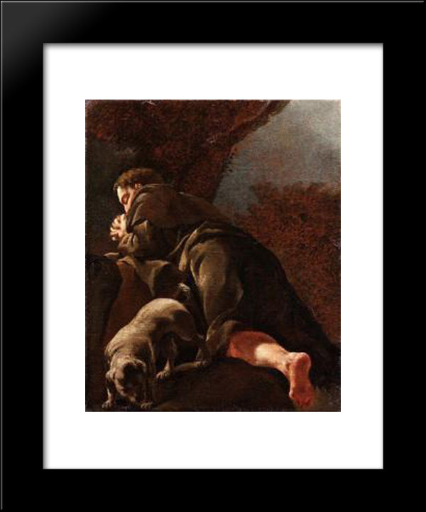 San Rocco In Preghiera 20x24 Black Modern Wood Framed Art Print Poster by Lama, Giulia