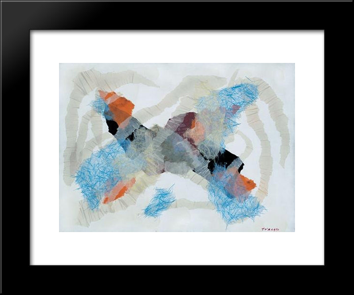 Acropoli 20x24 Black Modern Wood Framed Art Print Poster by Turcato, Giulio