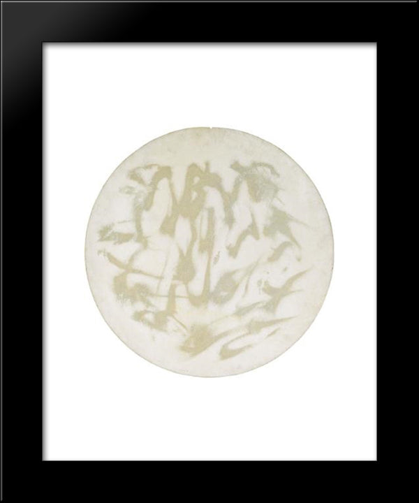 Cangiante Bianco 20x24 Black Modern Wood Framed Art Print Poster by Turcato, Giulio