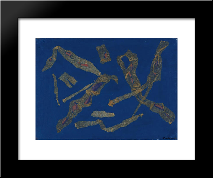 Collage 20x24 Black Modern Wood Framed Art Print Poster by Turcato, Giulio