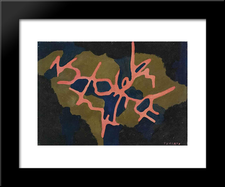 Composizione 20x24 Black Modern Wood Framed Art Print Poster by Turcato, Giulio