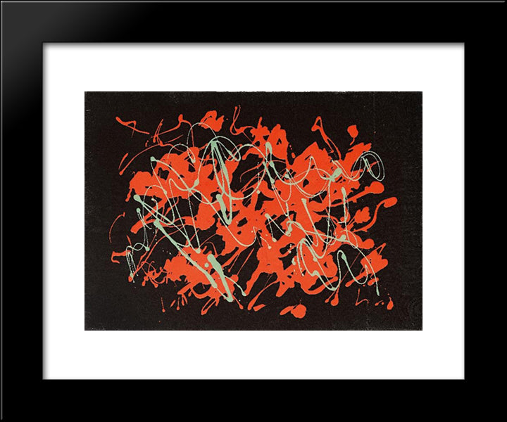 Itinerario 20x24 Black Modern Wood Framed Art Print Poster by Turcato, Giulio