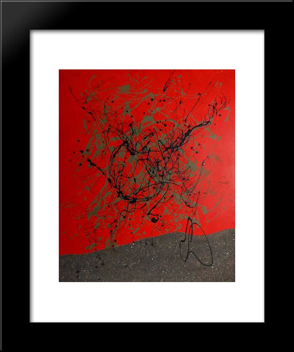 Paesaggio Cinese 20x24 Black Modern Wood Framed Art Print Poster by Turcato, Giulio