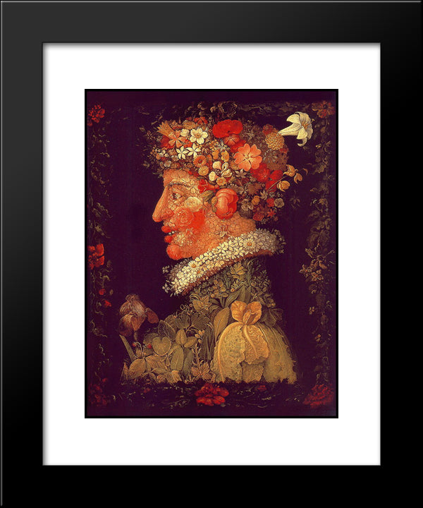 Spring 20x24 Black Modern Wood Framed Art Print Poster by Arcimboldo, Giuseppe