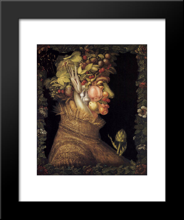 Summer 20x24 Black Modern Wood Framed Art Print Poster by Arcimboldo, Giuseppe