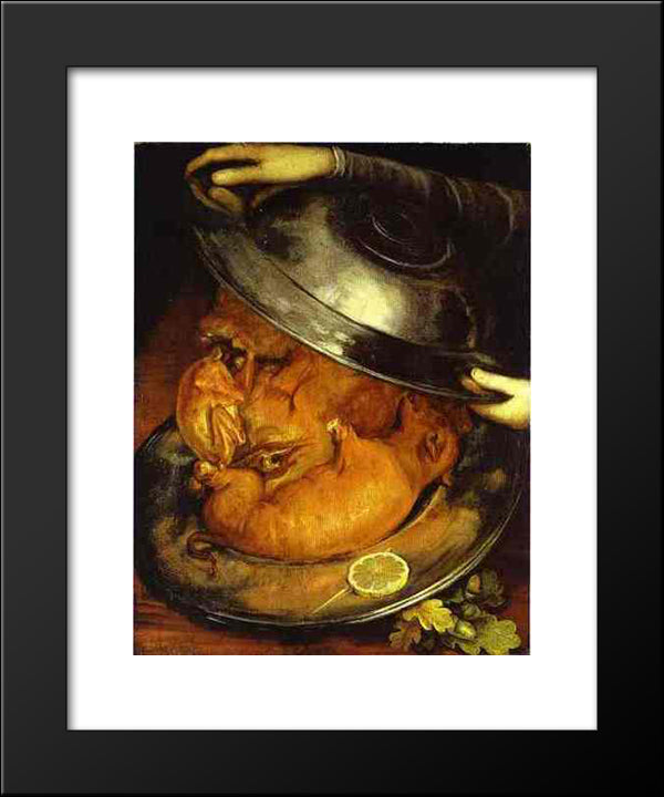 The Dinner 20x24 Black Modern Wood Framed Art Print Poster by Arcimboldo, Giuseppe