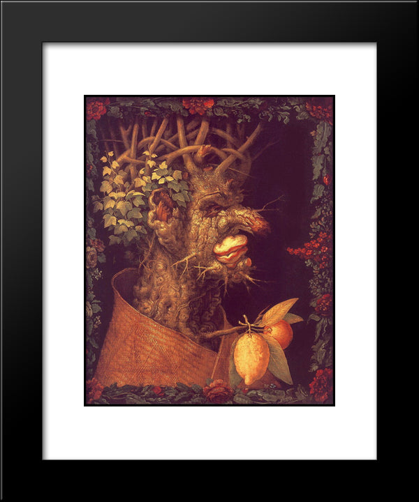 Winter 20x24 Black Modern Wood Framed Art Print Poster by Arcimboldo, Giuseppe