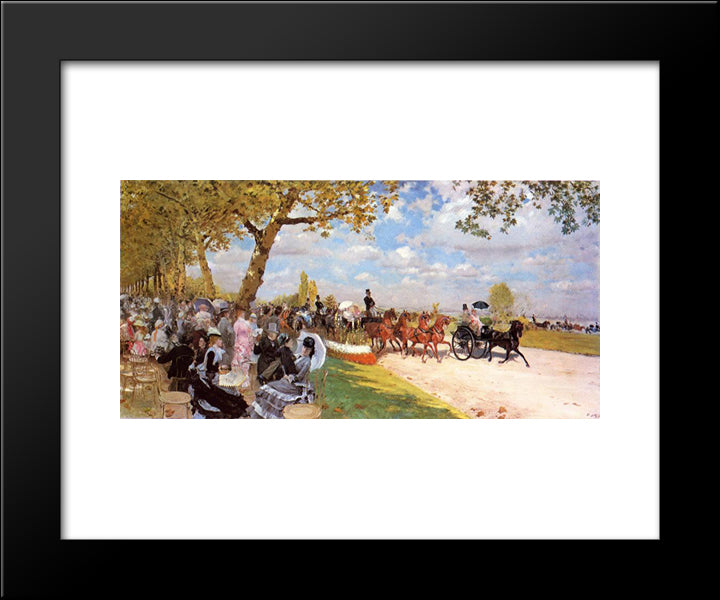 Return From The Races 20x24 Black Modern Wood Framed Art Print Poster by Nittis, Giuseppe de
