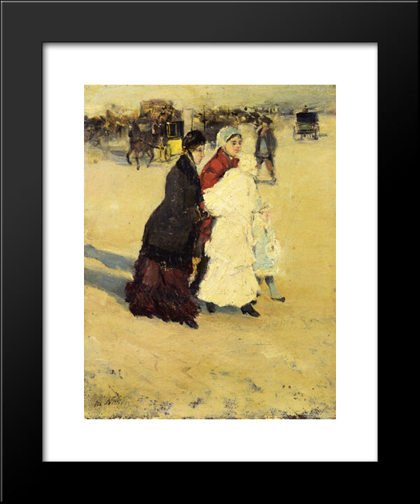 The Nannys 20x24 Black Modern Wood Framed Art Print Poster by Nittis, Giuseppe de