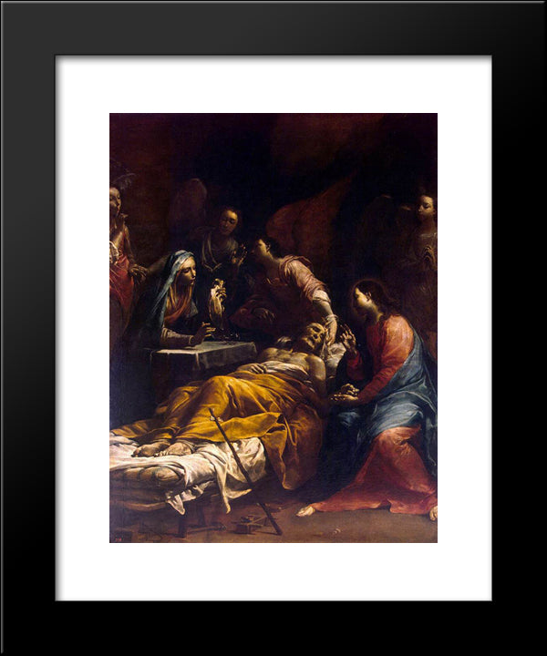 Death Of Saint Joseph 20x24 Black Modern Wood Framed Art Print Poster by Crespi, Giuseppe Maria