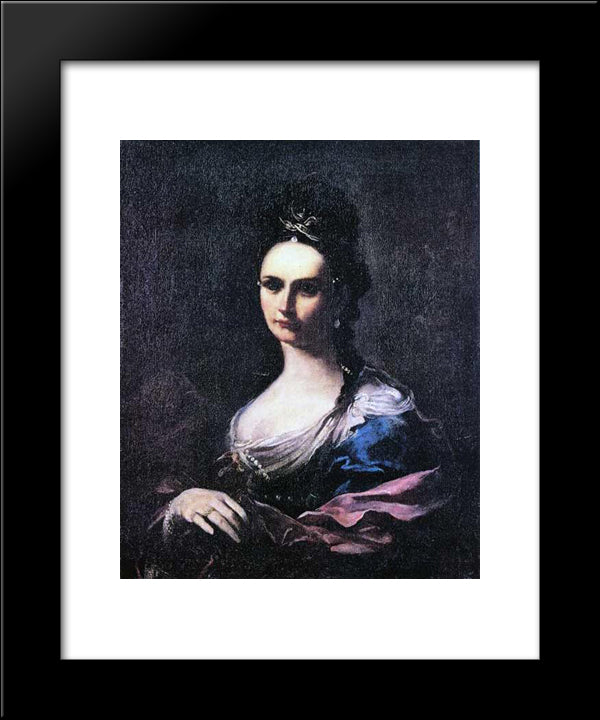 Portrait Of A Lady 20x24 Black Modern Wood Framed Art Print Poster by Crespi, Giuseppe Maria