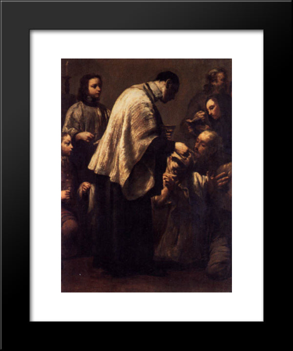 The Seven Sacraments - Communion 20x24 Black Modern Wood Framed Art Print Poster by Crespi, Giuseppe Maria