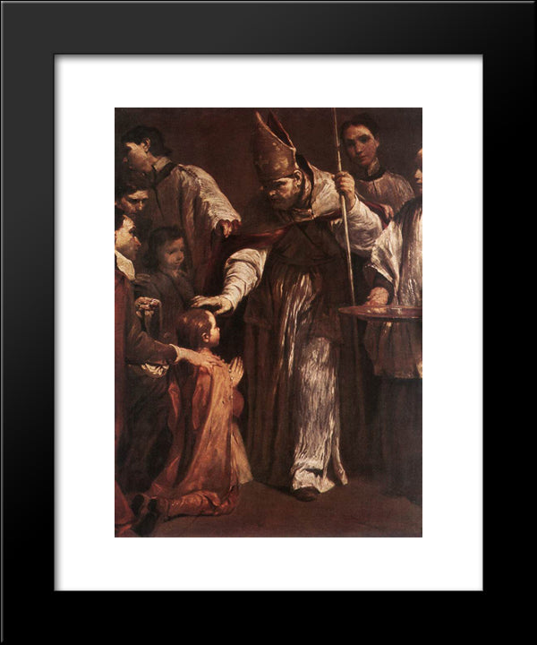 The Seven Sacraments - Confirmation 20x24 Black Modern Wood Framed Art Print Poster by Crespi, Giuseppe Maria