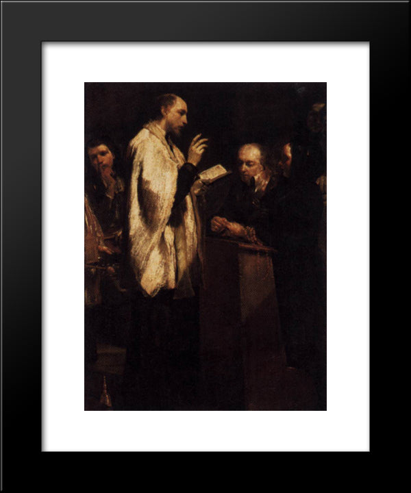 The Seven Sacraments - Matrimony 20x24 Black Modern Wood Framed Art Print Poster by Crespi, Giuseppe Maria