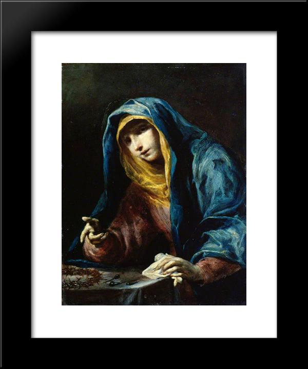 Virgin With The Instruments Of The Passion 20x24 Black Modern Wood Framed Art Print Poster by Crespi, Giuseppe Maria