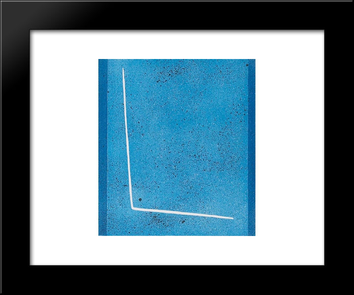 Blue Space 20x24 Black Modern Wood Framed Art Print Poster by Santomaso, Giuseppe