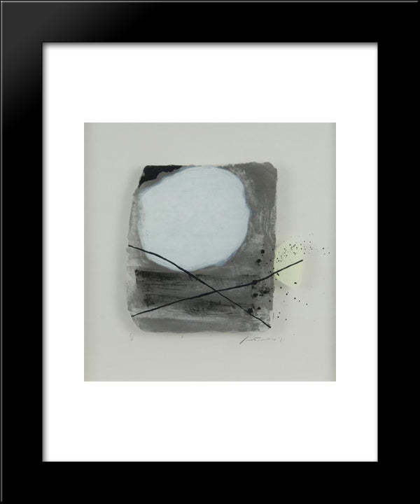 Fuori Il Giallo 20x24 Black Modern Wood Framed Art Print Poster by Santomaso, Giuseppe
