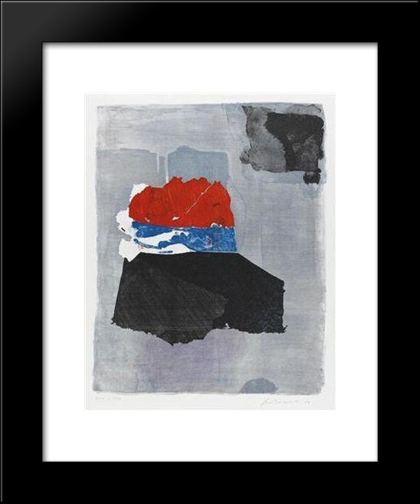 Il Rosso Sopravvive 20x24 Black Modern Wood Framed Art Print Poster by Santomaso, Giuseppe