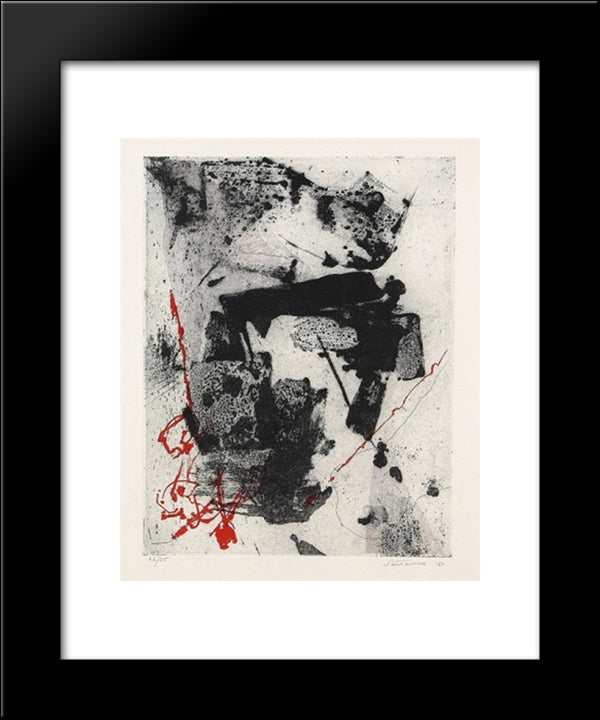 Komposition 20x24 Black Modern Wood Framed Art Print Poster by Santomaso, Giuseppe