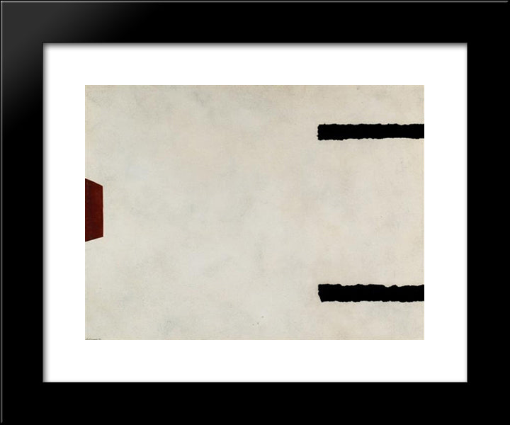 La Porta Bianca N. 2 20x24 Black Modern Wood Framed Art Print Poster by Santomaso, Giuseppe