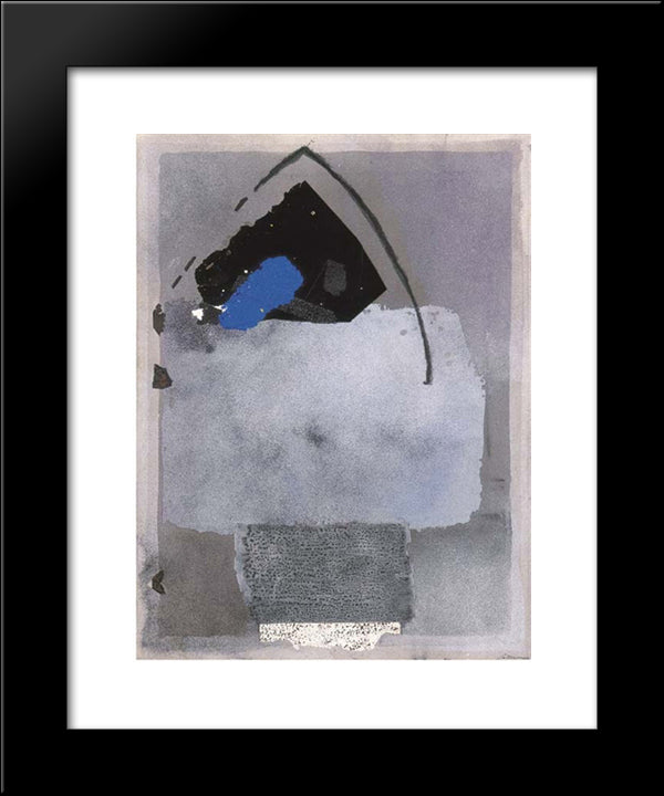 Timbri Del Colore N. 8 20x24 Black Modern Wood Framed Art Print Poster by Santomaso, Giuseppe