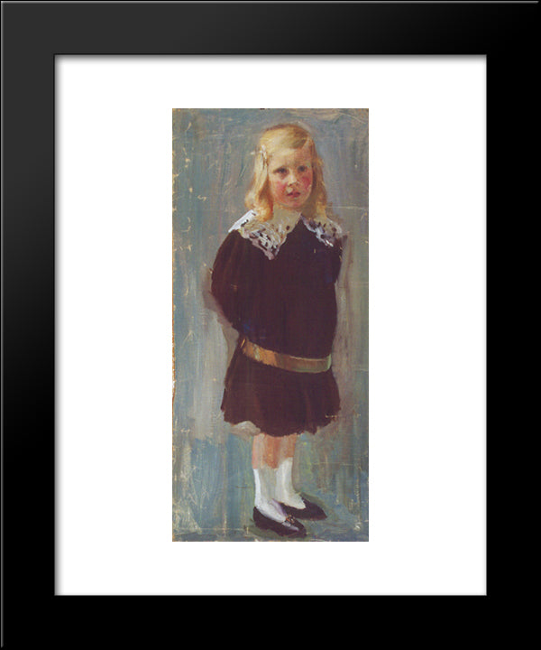 First Portrait 20x24 Black Modern Wood Framed Art Print Poster by Grigoriy, Goldstein