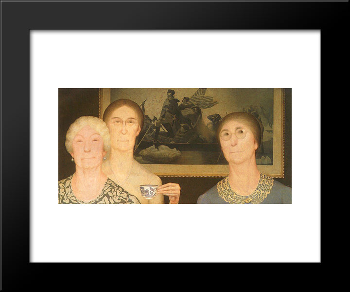 Daughters Of Revolution 20x24 Black Modern Wood Framed Art Print Poster by Wood, Grant