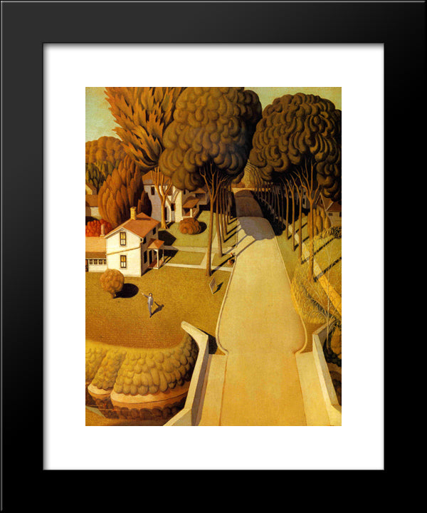 The Birthplace Of Herbert Hoover 20x24 Black Modern Wood Framed Art Print Poster by Wood, Grant