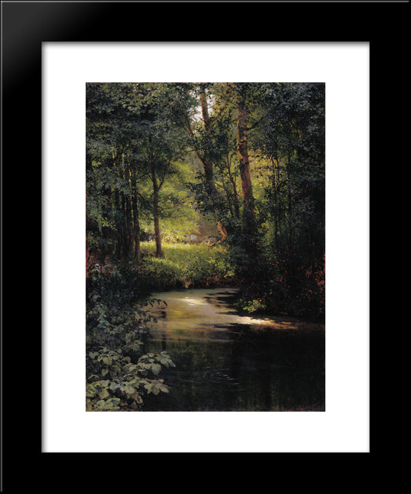 Creek In The Forest 20x24 Black Modern Wood Framed Art Print Poster by Myasoyedov, Grigoriy