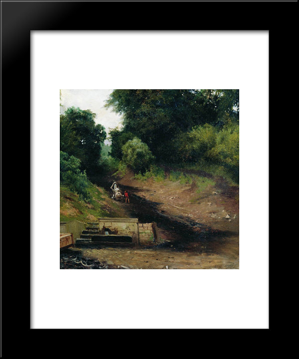 Fountain 20x24 Black Modern Wood Framed Art Print Poster by Myasoyedov, Grigoriy
