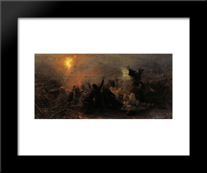 People Burning Themselves 20x24 Black Modern Wood Framed Art Print Poster by Myasoyedov, Grigoriy