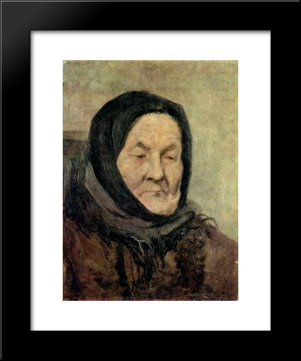 Portrait Of Old Woman 20x24 Black Modern Wood Framed Art Print Poster by Myasoyedov, Grigoriy