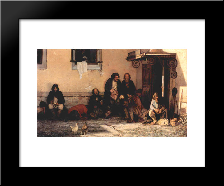 Zemstvo Is Having Their Lunch 20x24 Black Modern Wood Framed Art Print Poster by Myasoyedov, Grigoriy