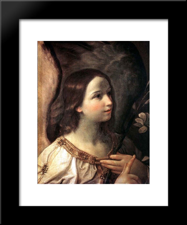Angel Of The Annunciation 20x24 Black Modern Wood Framed Art Print Poster by Reni, Guido