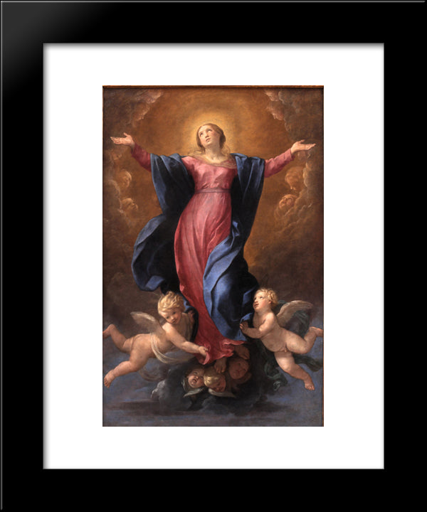 Assumption Of The Virgin 20x24 Black Modern Wood Framed Art Print Poster by Reni, Guido