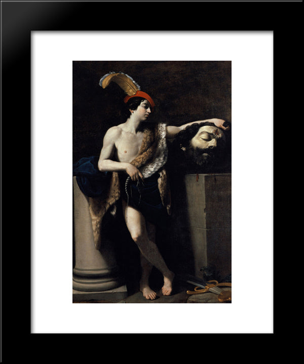 David With The Head Of Goliath 20x24 Black Modern Wood Framed Art Print Poster by Reni, Guido