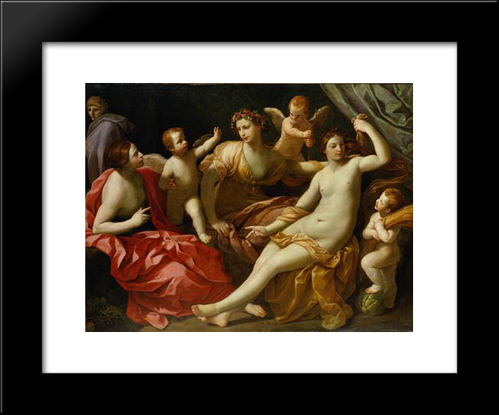 Four Seasons 20x24 Black Modern Wood Framed Art Print Poster by Reni, Guido