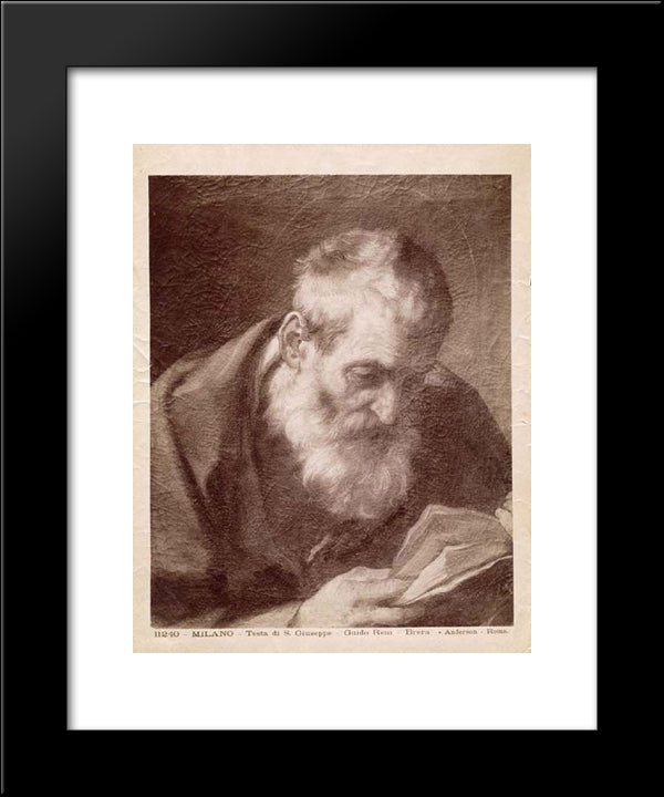 Head Of Saint Joseph 20x24 Black Modern Wood Framed Art Print Poster by Reni, Guido
