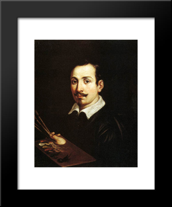 Self Portrait 20x24 Black Modern Wood Framed Art Print Poster by Reni, Guido