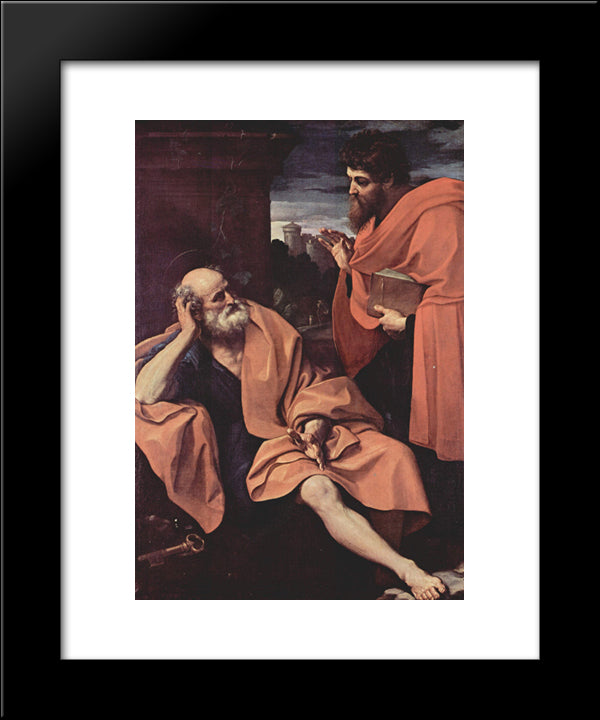 St. Peter And St. Paul 20x24 Black Modern Wood Framed Art Print Poster by Reni, Guido
