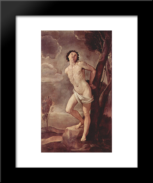 St. Sebastian 20x24 Black Modern Wood Framed Art Print Poster by Reni, Guido