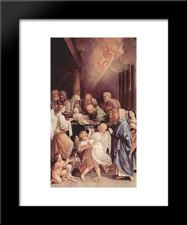 The Circumcision Of The Child Jesus 20x24 Black Modern Wood Framed Art Print Poster by Reni, Guido